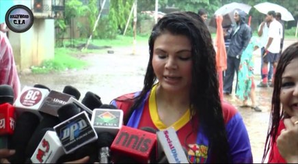 Wild & WET Rakhi Sawant plays FOOTBALL in RAIN: MUST WATCH