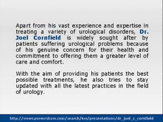 Dr. Joel Z Cornfield A Urological Specialist at Uropartners LLC