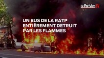 Un bus de la RATP entièrement détruit par les flammes