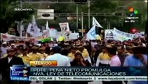 Pdte. Peña Nieto promulga hoy Ley Telecom entre protestas de mexicanos