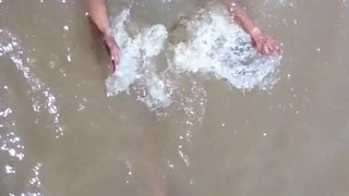 Crazy swimming in funny style