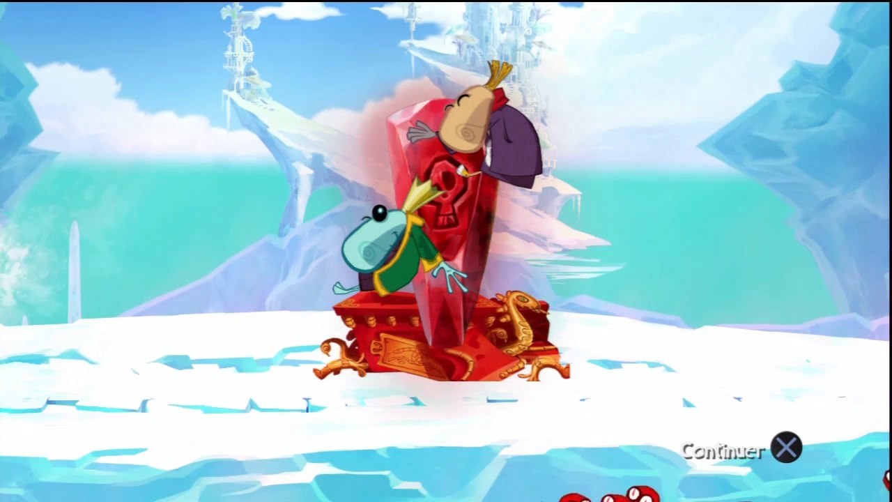 Rayman Origins - Lacs exquis - Niveau Coffrapatte : Pêche sur glace à gogo