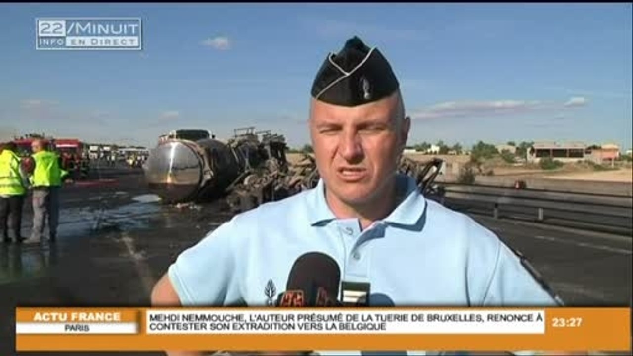 Un camion prend feu sur l'A9