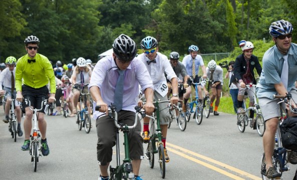 Dressed to the nines for a bike race