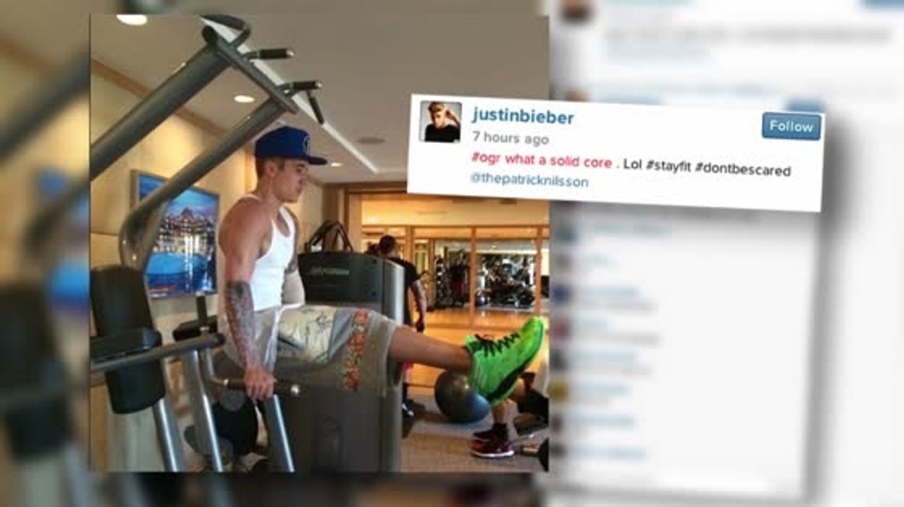 Justin bieber trainiert im fitnessstudio