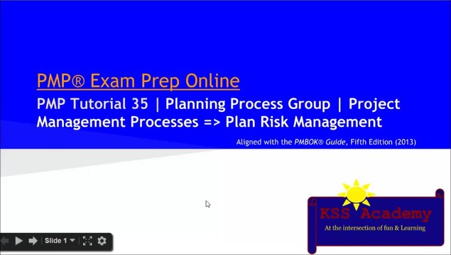 PMP® Exam Prep Online, PMP Tutorial 35 | Planning Process Group | Risk Management Plan | RBS | Risk Probability and Impact Matrix | Strategic risk scoring sheets