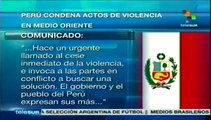 Perú condena ataques indiscriminados de Israel contra Palestina