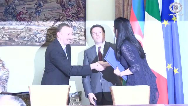 Roma - Renzi riceve il Presidente della Repubblica dell'Azerbaigian (14.07.14)