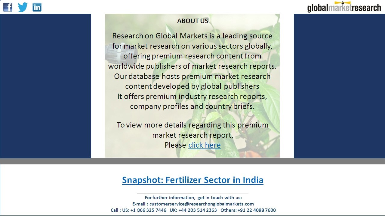 Fertilizer sector in India continues to grow due to increasing demand for food grains