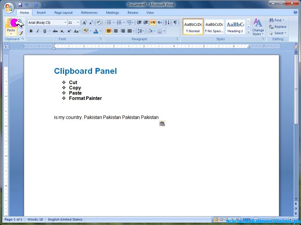 Lesson No.13 (Cut, Copy and paste)