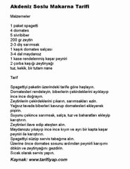 Akdeniz Soslu Makarna Tarifi Tarifi