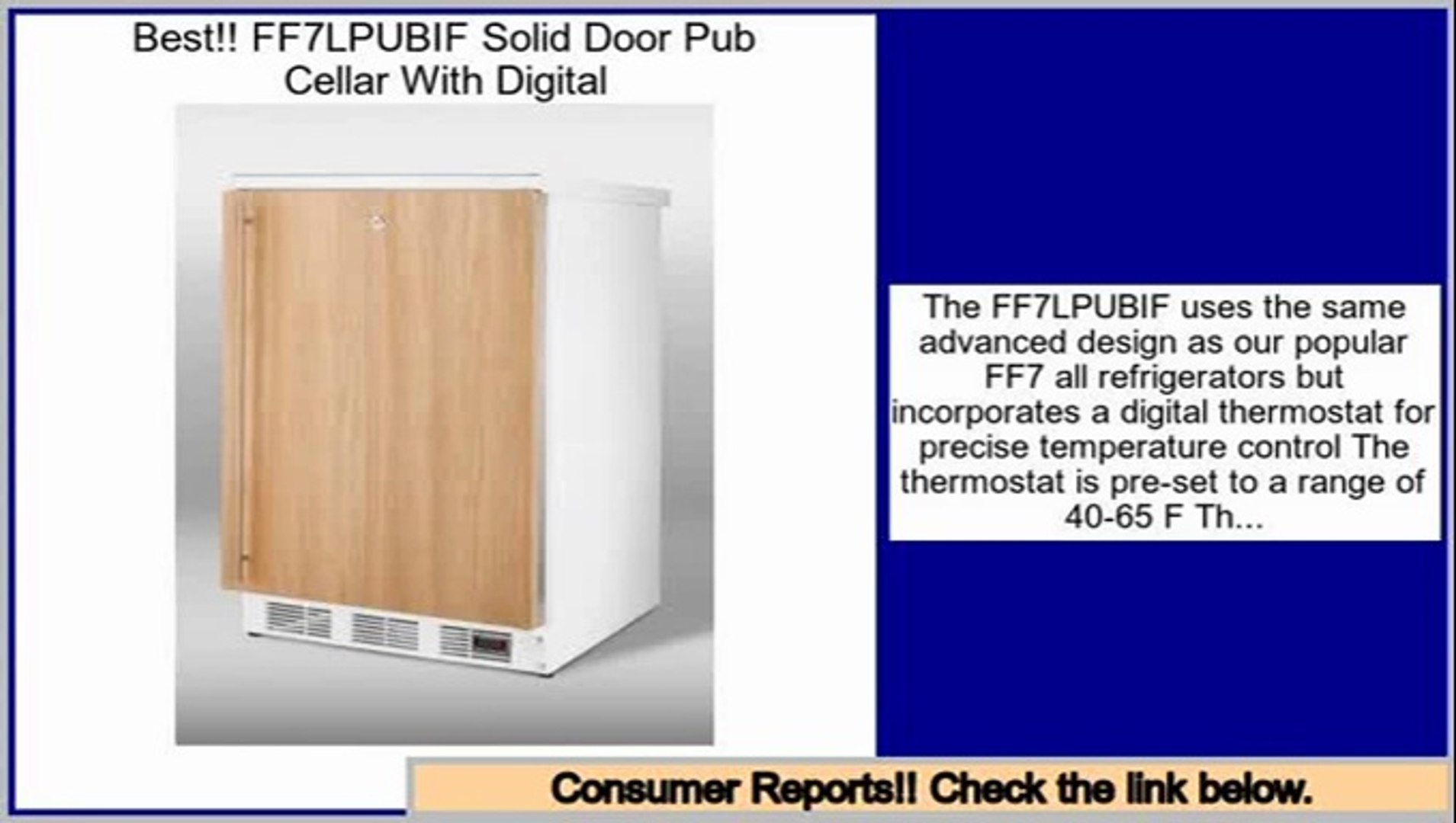 Best Price Ff7lpubif Solid Door Pub Cellar With Digital Video