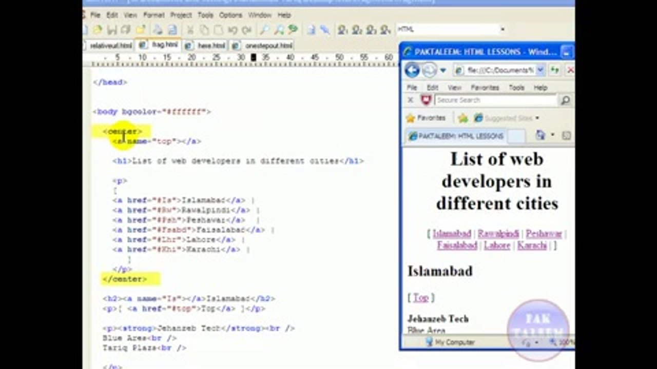 ▶ urdu tutorials html 10