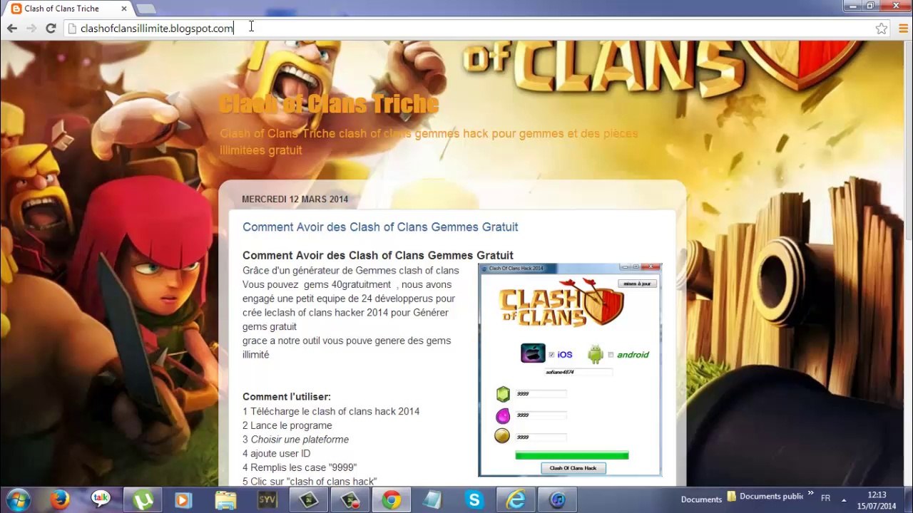 Triche Clash of Clans - Gemmes Gratuites et ill...