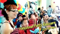 first birthday party with robots at the Fleetwood Community Centre in Surrey BC, with face painting and balloon twisting and magic by a magician