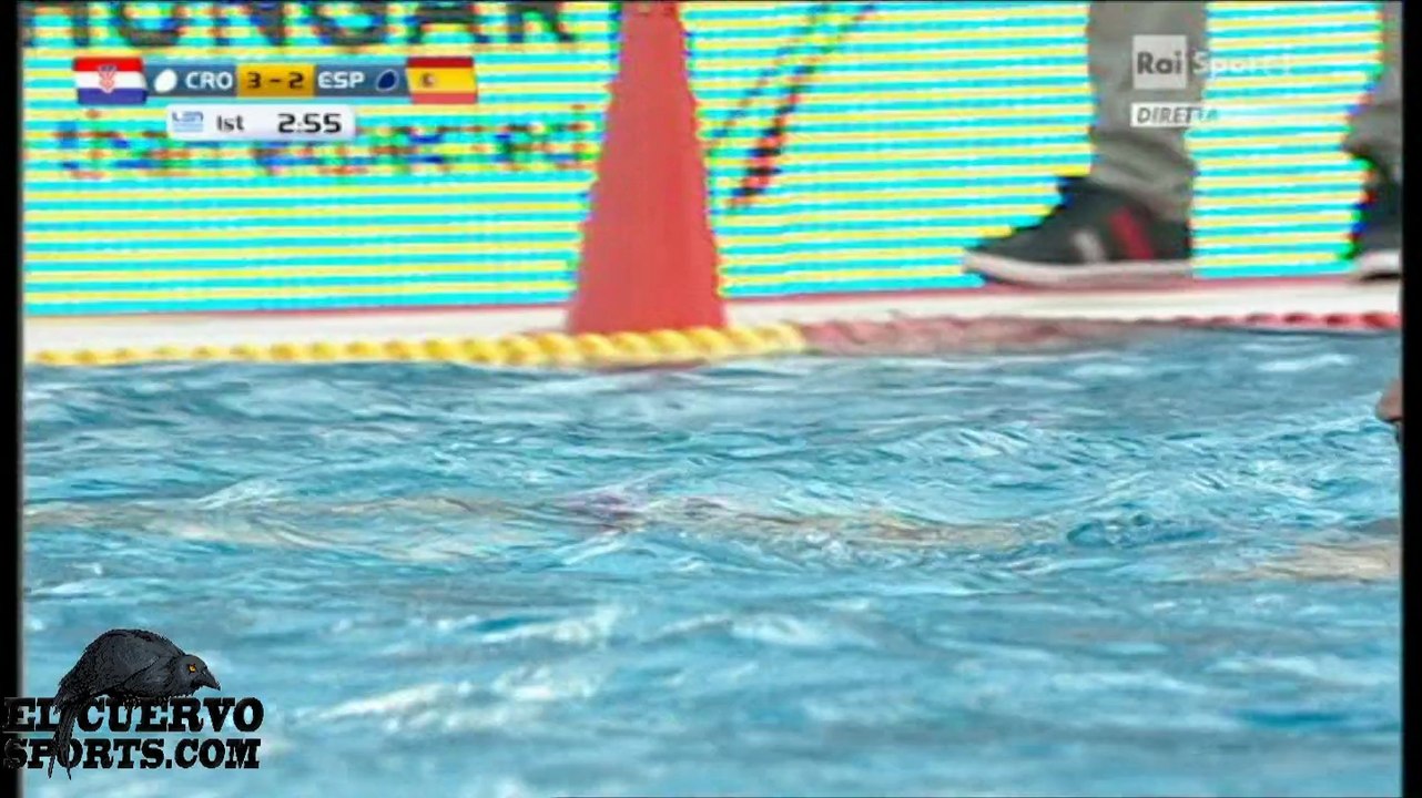 Croatia 8 Spain 8 European Champs 2014 Budapest 15.7.14 water polo