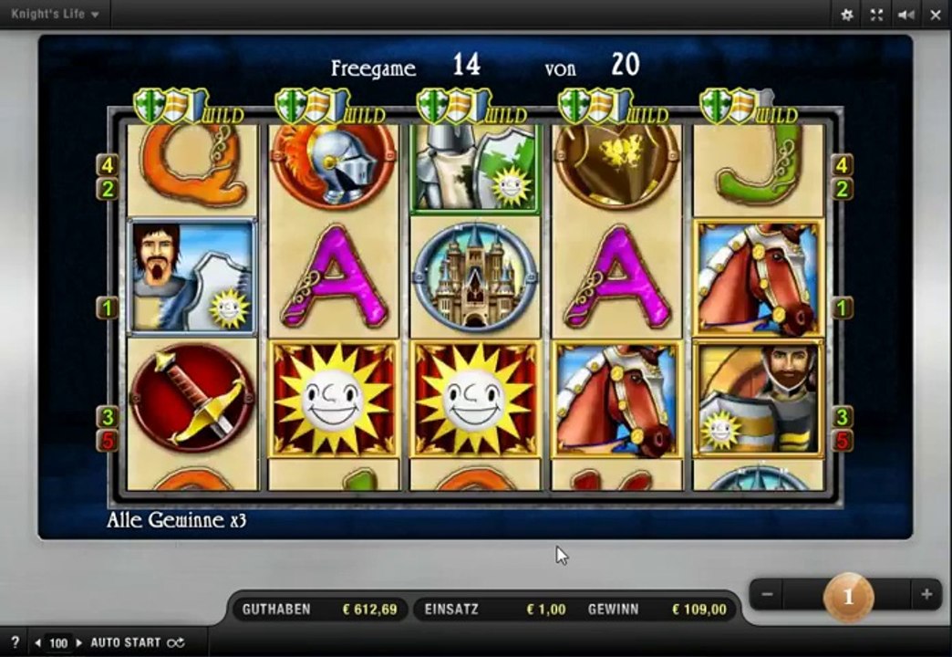 Knights Life Slot - 778 Euro mit 1 Euro Einsatz
