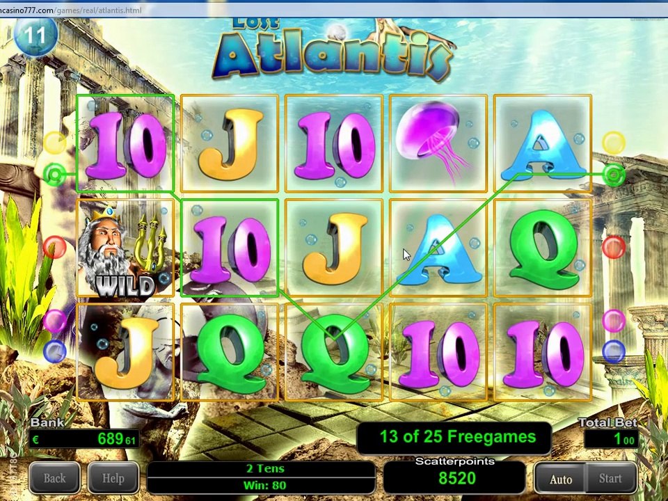 Lost Atlantis Slot - 35 Freispiele (124.facher Gewinn)