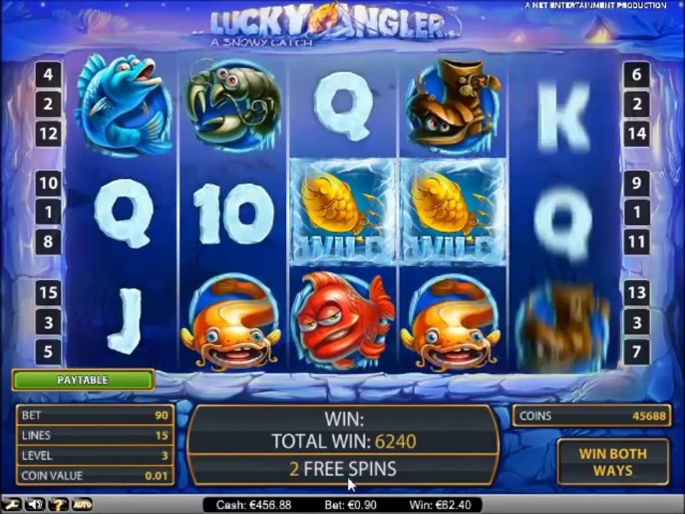 Lucky Angler Slot - Freespin Feature - Big Win (140x Bet)