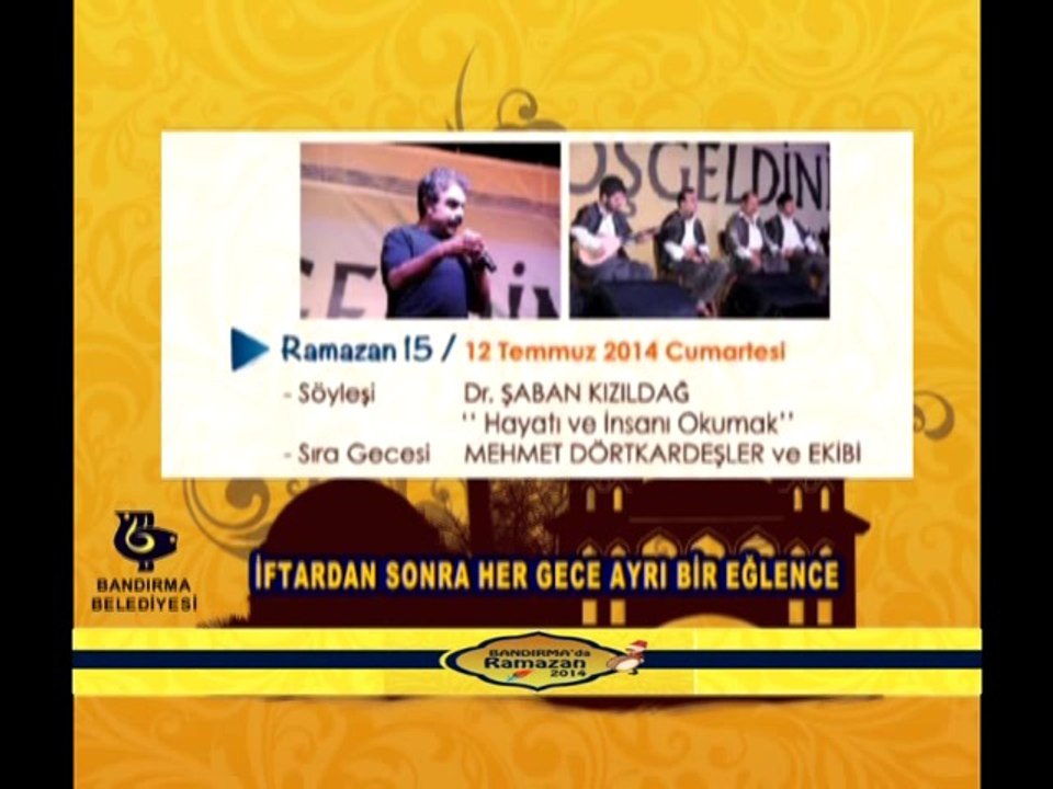 RAMAZANIN 3. HAFTASI ETKİNLİKLERİ 2014