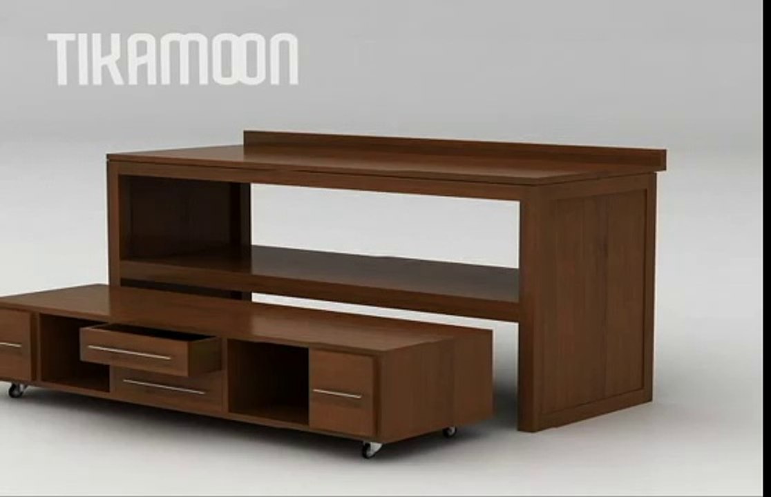 Meuble Salle de bain en teck teinté Layang Duo