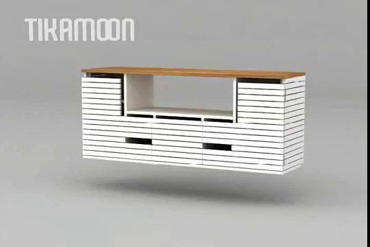 Meuble de salle de bain Tikamoon Slats Blanc