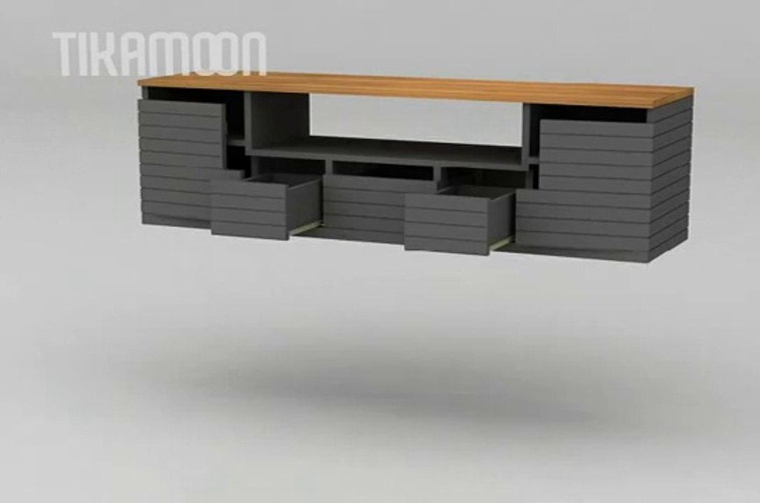 Slats Grey Duo meuble de salle de bain Tikamoon