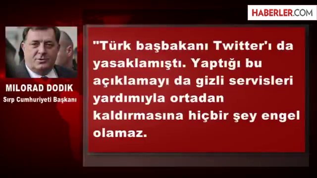 Bosnalı Sırp Liderden Erdoğan Hakkında İlginç Yorum