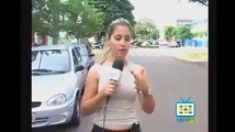 Blonde Brazilian News Reporter Shows How It's Like To Be Attacked By Bees