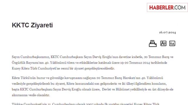 Cumhurbaşkanı Gül Son Resmi Ziyareti KKTC'ye Gidecek