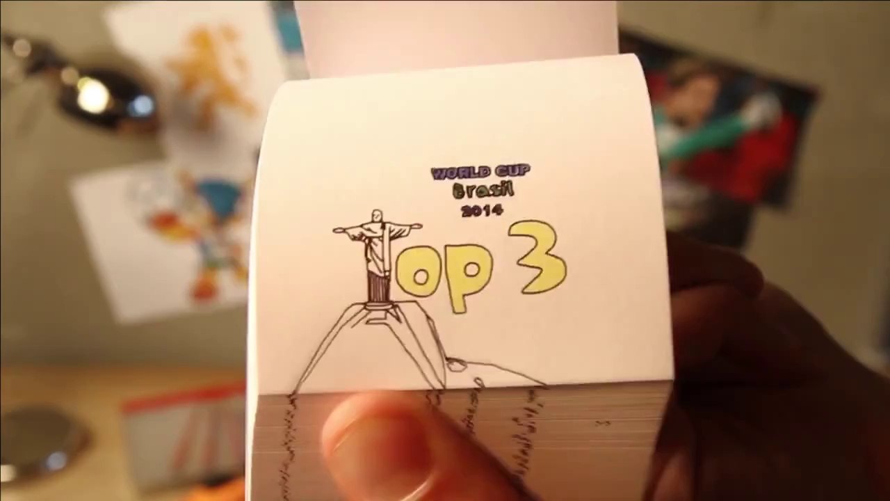 Les plus beaux buts de la coupe du monde 2014 dessinés à la main! Flip Book!