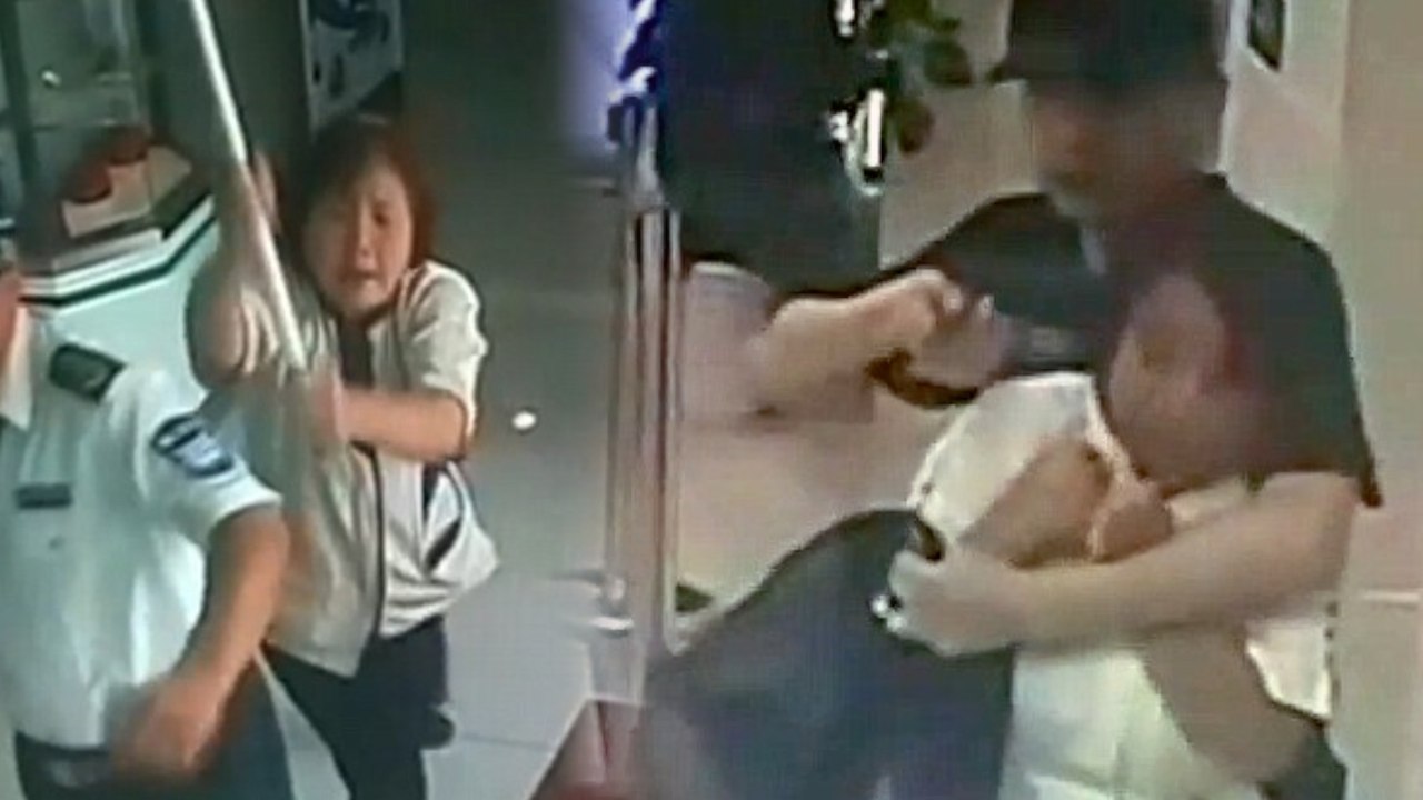 Mop-Wielding Cleaning Lady Takes on Armed Robber