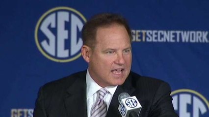Les Miles Talks at SEC Media Days