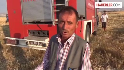 Kazan'da 100 dekar buğday tarlası yandı -