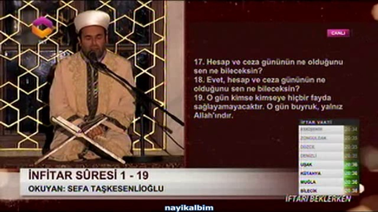 Sefa Taşkesenlioğlu İnfitar suresi Ramazan 2014