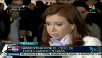 Argentina pie el cese a hostilidades contra Gaza
