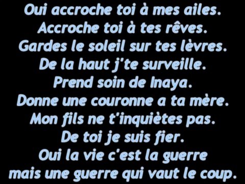 Soprano - Accroche toi a mes ailes (Lyrics / Paroles)