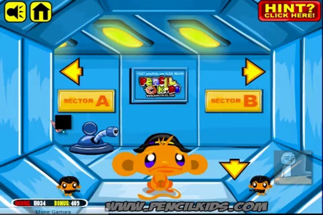 Monkey Go Happy  Sci-Fi 2 Walkthrough