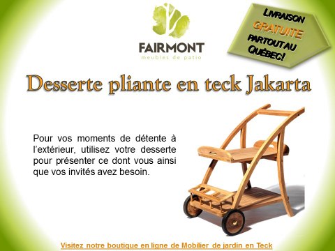Fairmont meubles de patio : Mobilier en teck