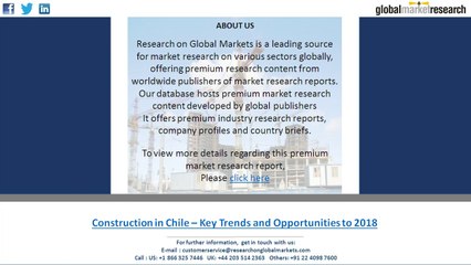 High government investment and FDI inflow are driving the Chilean construction industry