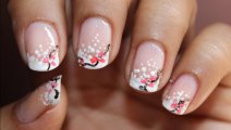 French Tip Flower - easy nail art