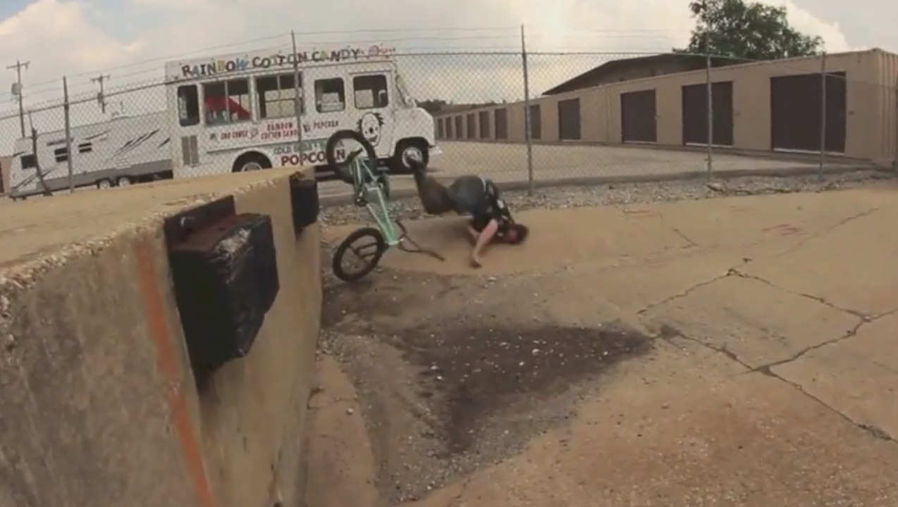 FAIL : BMX Rider Loses Some Hair On The Ground - BMX