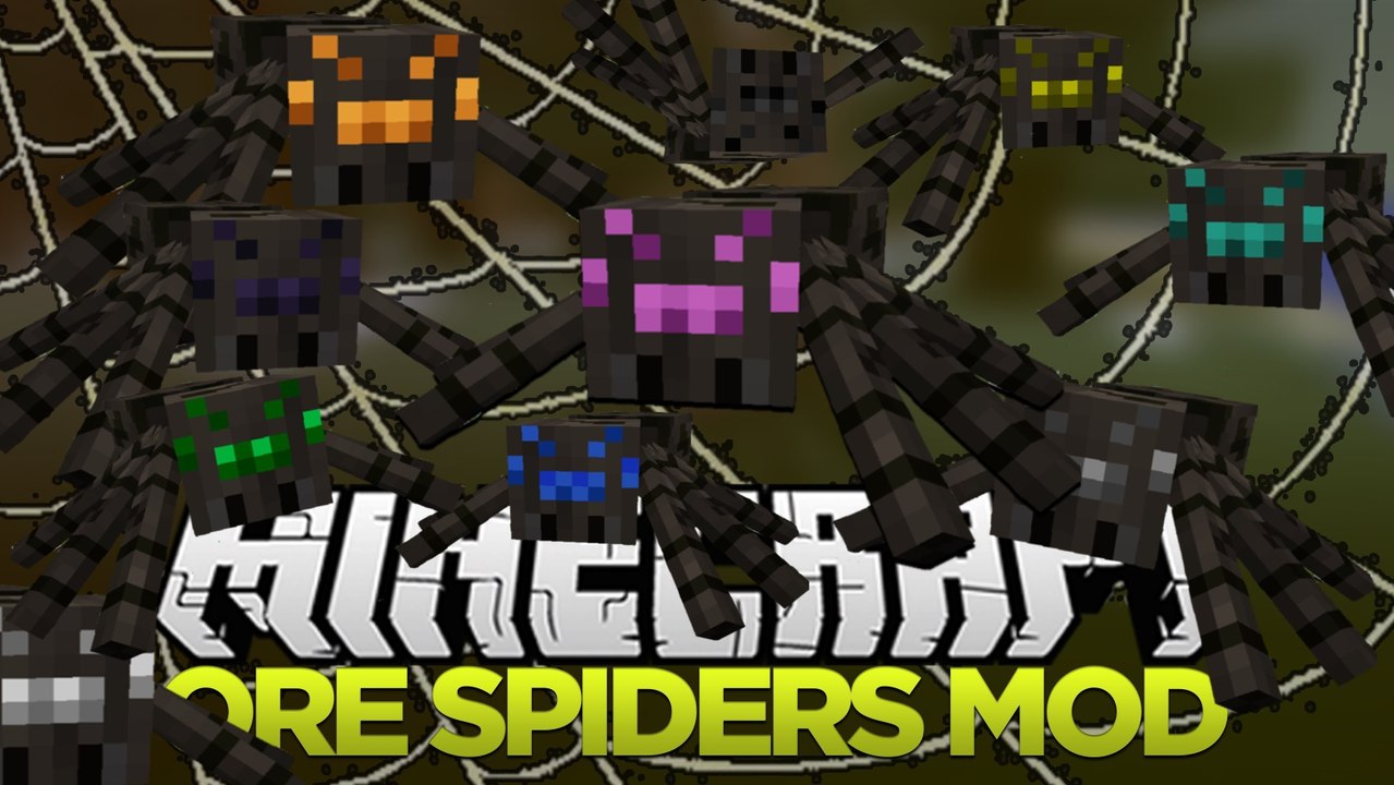 Minecraft Mod Showcase - Ore Spiders Mod - ENDER SPIDERMAN!!!