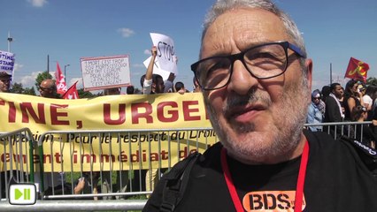Manifestation anti-massacre à Gaza devant le Parlement