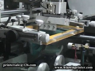 Auto screen printer for oval bottle printing