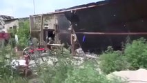 Подвиг- Ополченец из пулемета 'Утес' уничтожил два танка Т-64. Карловка  12.07.2014