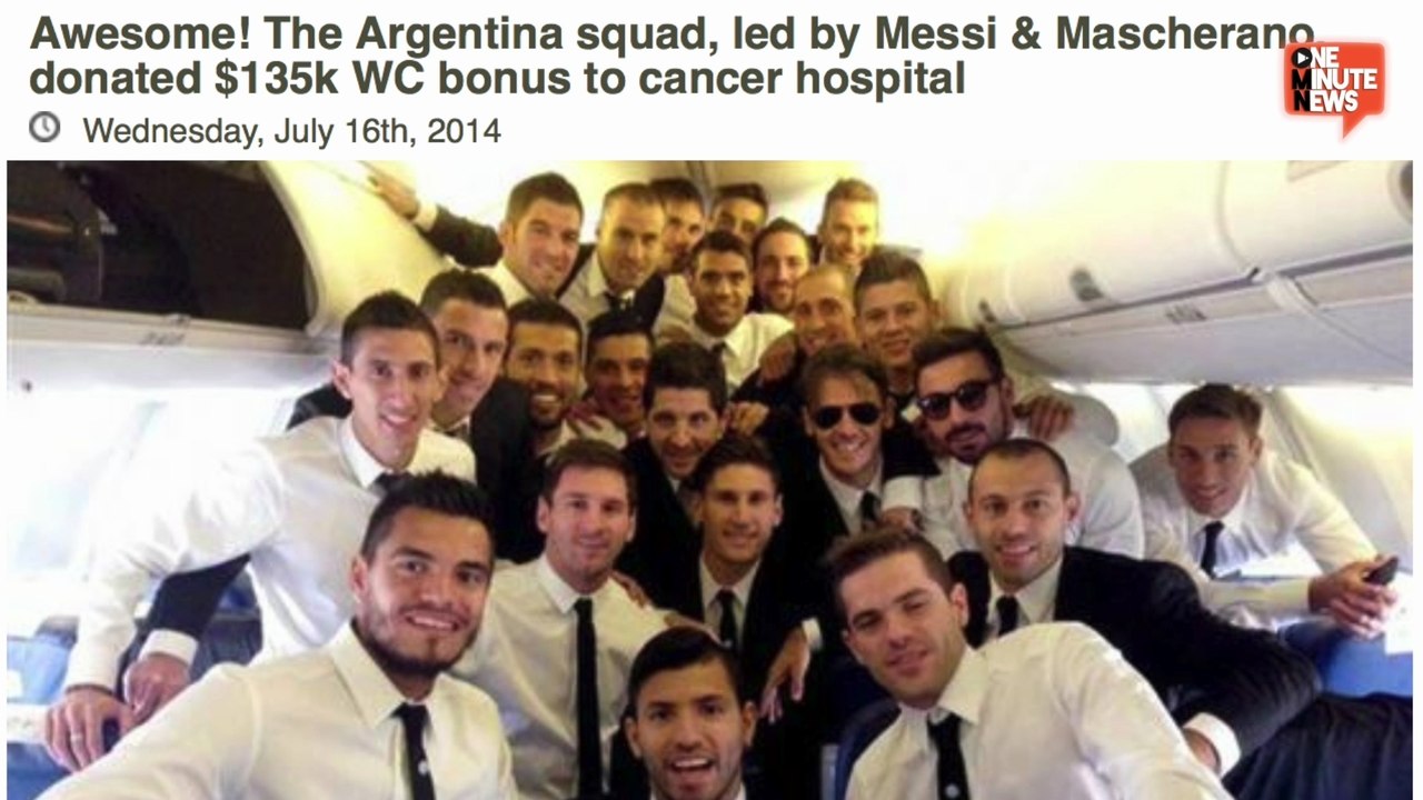 World Cup Players Donate Winnings To Children In Need