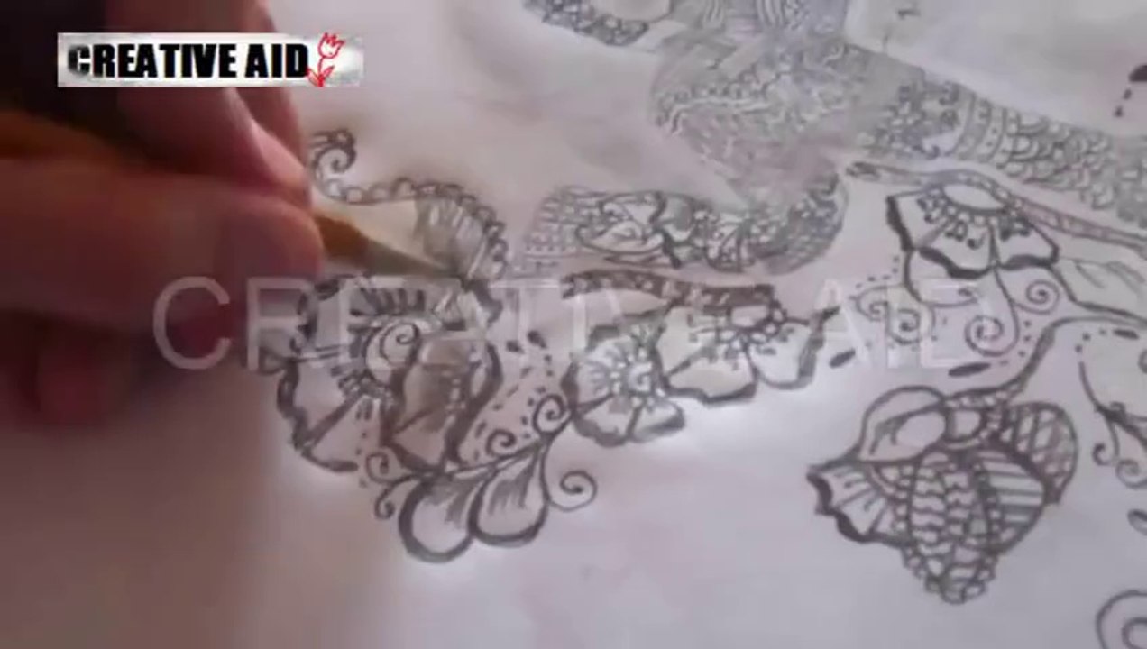 طريقة رسم زخرفة فنية