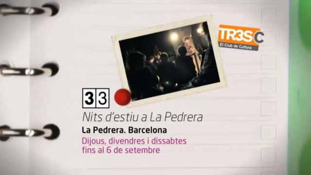 TV3 - 33 recomana - Nits d'estiu a La Pedrera. La Pedrera. Barcelona