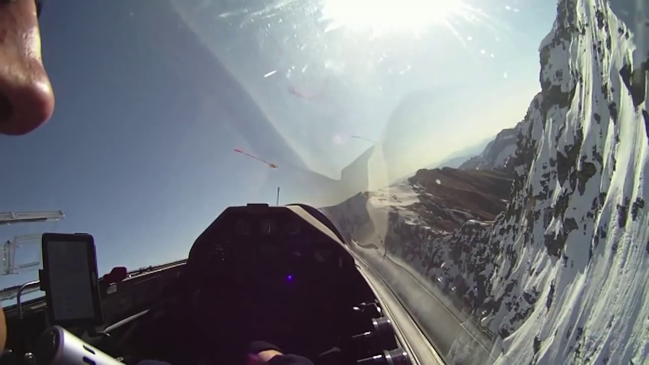 Glider record flight over the Alps